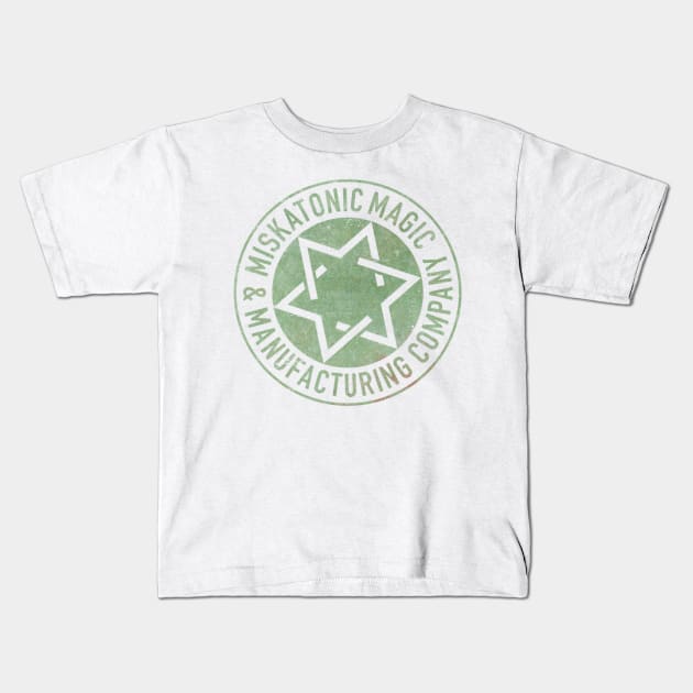 3M : Miskatonic Magic & Manufacturing Company Kids T-Shirt by BrownWoodRobot